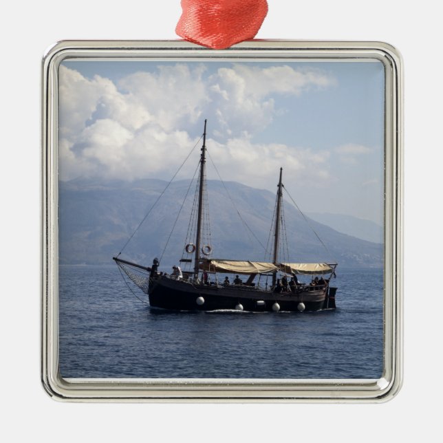 Ornamento De Metal Pequeno navio (Frente)