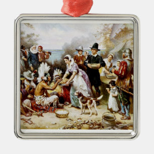 Ornamento De Metal Peregrino da acção de graças/ornamento indiano