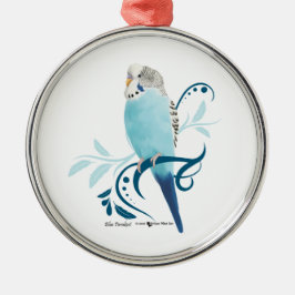 Ornamento De Metal Periquito Azul