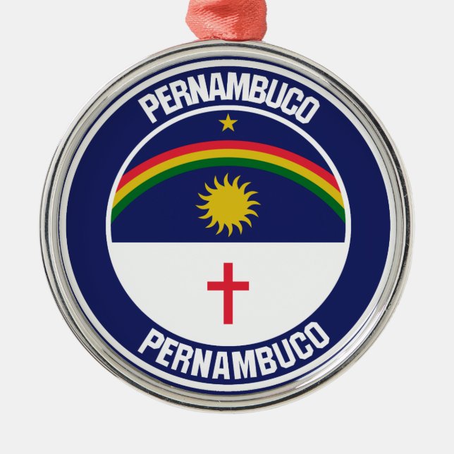 Ornamento De Metal Pernambuco Round Emblem (Frente)