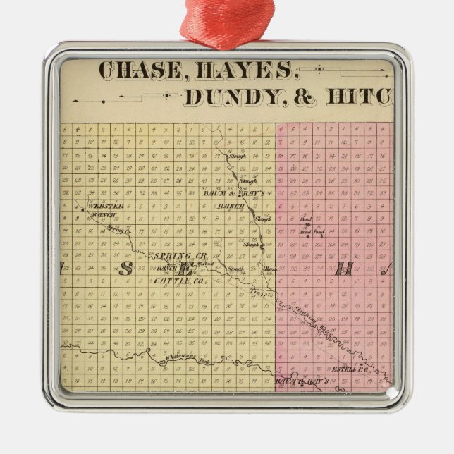 Ornamento De Metal Perseguição, Hayes, Dundy, e Hitchcock, Nebraska (Frente)