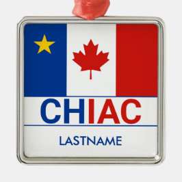Ornamento De Metal Personalização de Bandeira Canadense Acadiana