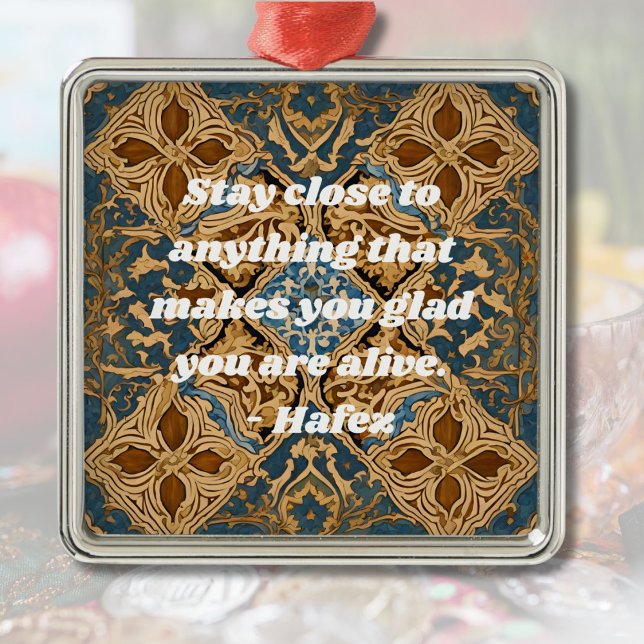 Ornamento De Metal Personalizado Novo Ano Iraniano Iraniano Gift Khat (Custom Nowruz Iranian New Year Gift Khatam Art)