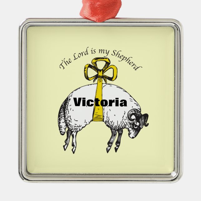 Ornamento De Metal Personalizado O SENHOR é meu pastor Salm 23 (Frente)