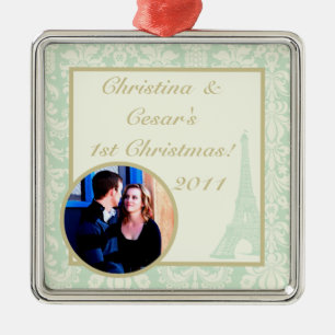 Ornamento De Metal Personalizado Ornament Damask Paris