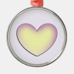 Ornamento De Metal Personalizar Coração Pastel