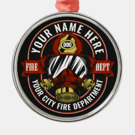 Ornamento De Metal Personalizar o NOME do Emergência de Fogo de Másca