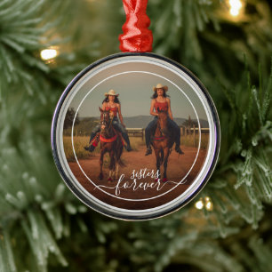 Ornamento De Metal Personalizar para sempre as Irmãs do Modelo de Fo