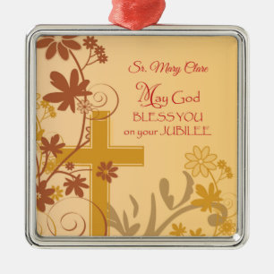 Ornamento De Metal Personalize, Jubileu Aniversário, Nun Cross, Swir