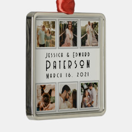 Ornamento De Metal Personalize-O, Ame Fotos Moderno Presente Personal