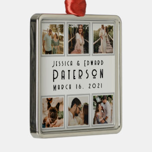 Ornamento De Metal Personalize-O, Ame Fotos Moderno Presente Personal
