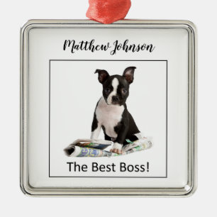 Ornamento De Metal Personalize o jornal de cachorro Dia do Chefe, Hum