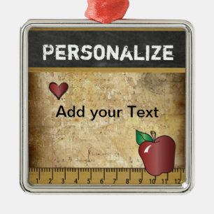 Ornamento De Metal Personalize o vintage para o professor