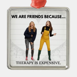 Ornamento De Metal Personalized Best Friend | Two Photo Minimalist