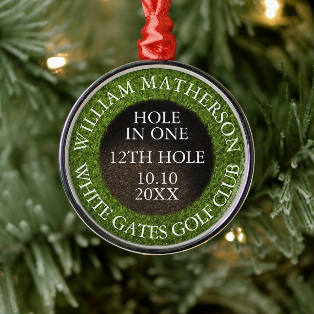 Ornamento De Metal Personalized Hole in One Award (Árvore)