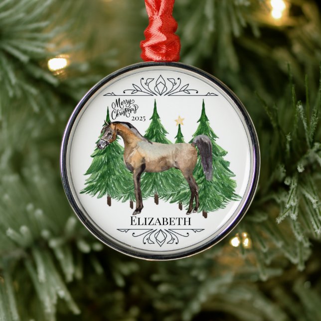 Ornamento De Metal Personalized Horse Christmas Ornament Keepsake (Árvore)