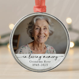 Ornamento De Metal Personalized In Loving Memory Photo Keepsake