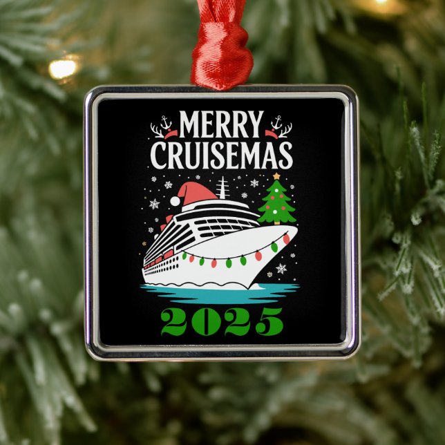 Ornamento De Metal Personalized Merry Cruisemas Cruise Ship Family  (Árvore)