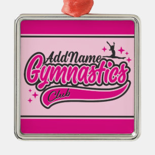 Ornamento De Metal Personalized NAME Gymnast Split Leap Gymnastics