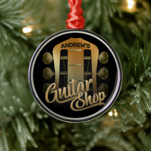 Ornamento De Metal Personalized NAME Rock Music Guitar Shop Musician