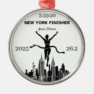 Ornamento De Metal Personalized New York Marathon Finisher Ornament