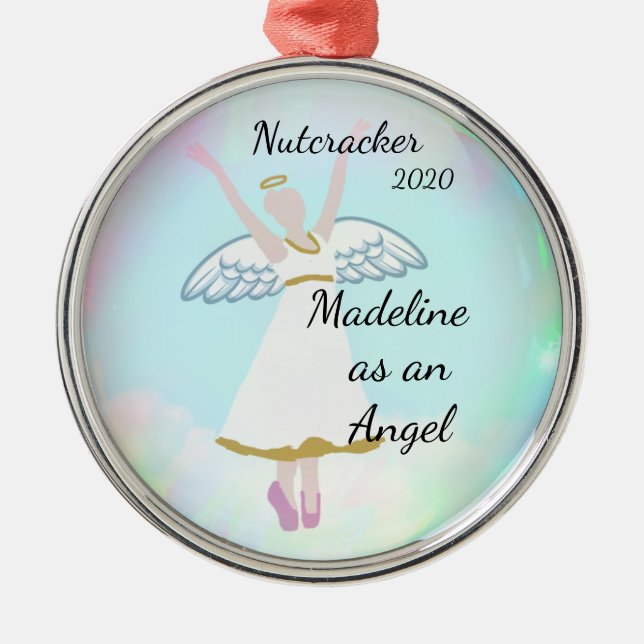 Ornamento De Metal Personalized Nutcracker Ornament - Angel (Frente)