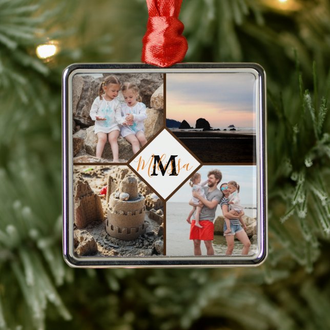 Ornamento De Metal Personalized photo memory  (Árvore)