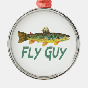 Ornamento De Metal Pesca com moscas