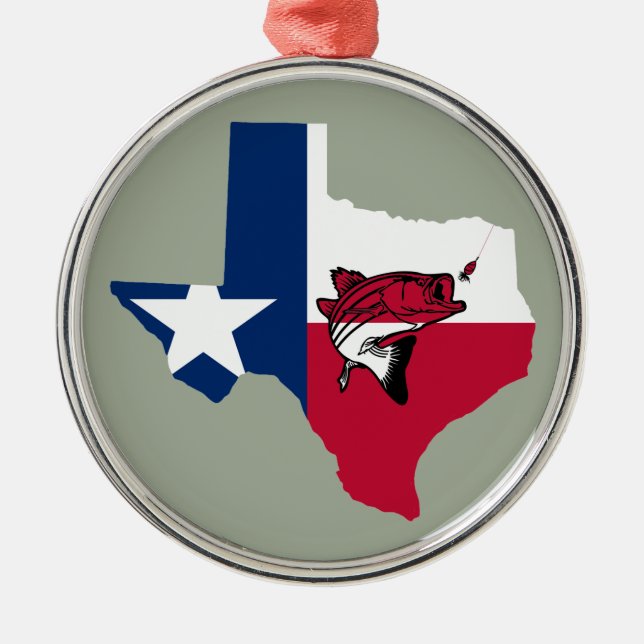 Ornamento De Metal Pesca do Texas (Frente)