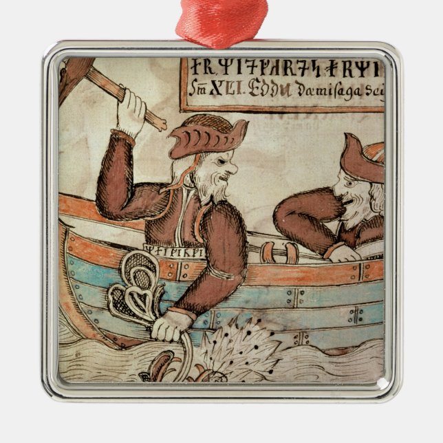 Ornamento De Metal Pesca do Thor para a serpente de Midgard (Frente)