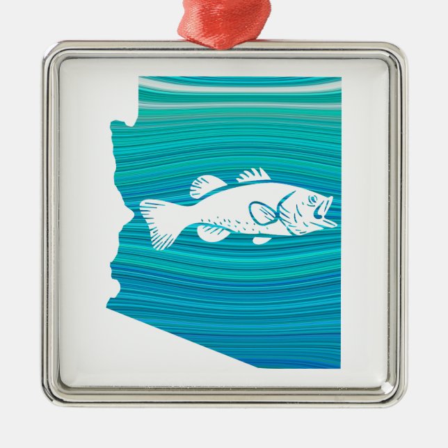 Ornamento De Metal Pesca por ondas de arizona (Frente)