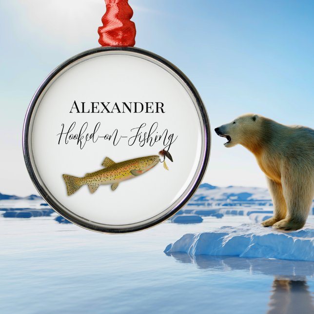 Ornamento De Metal Pescadores voam pescando chapéu (Criador carregado)