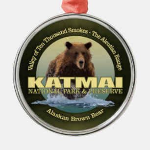 Ornamento De Metal PESO de Katmai (urso de Brown)