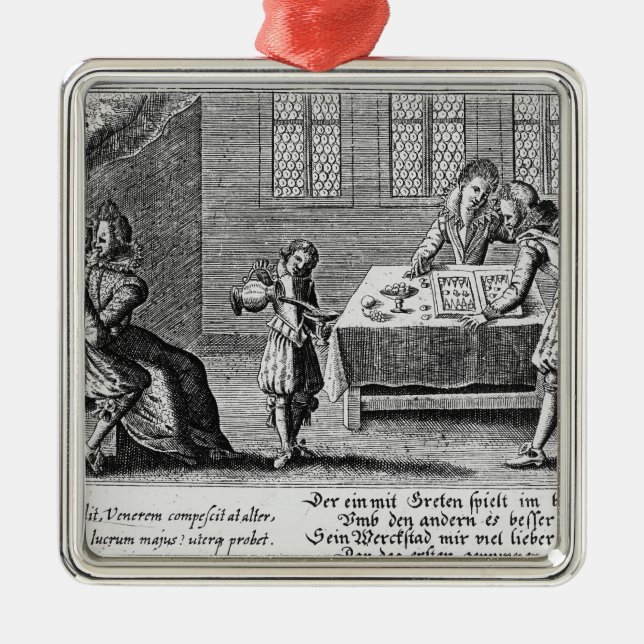 Ornamento De Metal Pessoas que jogam a gamão (Frente)