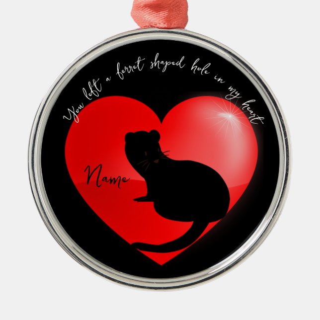 Ornamento De Metal Pet memorial keepsasaame ferret (Frente)