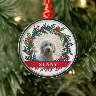 Ornamento De Metal Pet Personalizado Fora de Natal