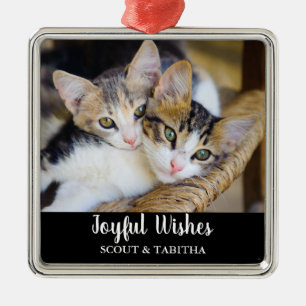 Ornamento De Metal Pet Photo Name
