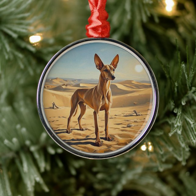 Ornamento De Metal Pharaoh Hound (Árvore)
