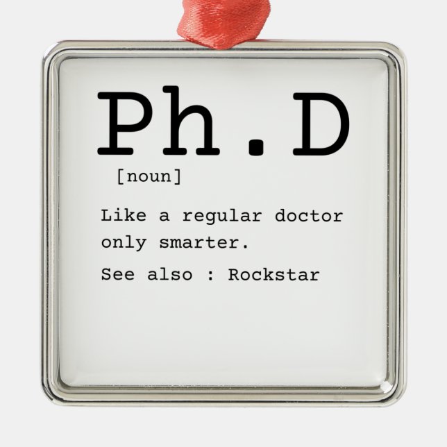Ornamento De Metal PhD definition philosophy doctor dissertation (Frente)