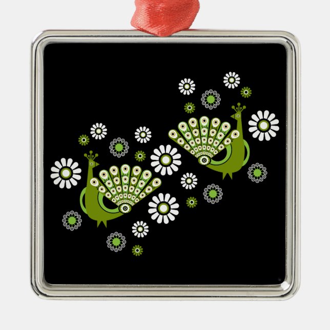 Ornamento De Metal Pheasants Peacock Art (Frente)