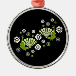 Ornamento De Metal Pheasants Peacock Art