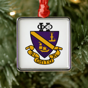 Ornamento De Metal Phi Chi Theta Crista de Cores