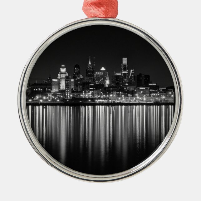 Ornamento De Metal Philly night b/w (Frente)