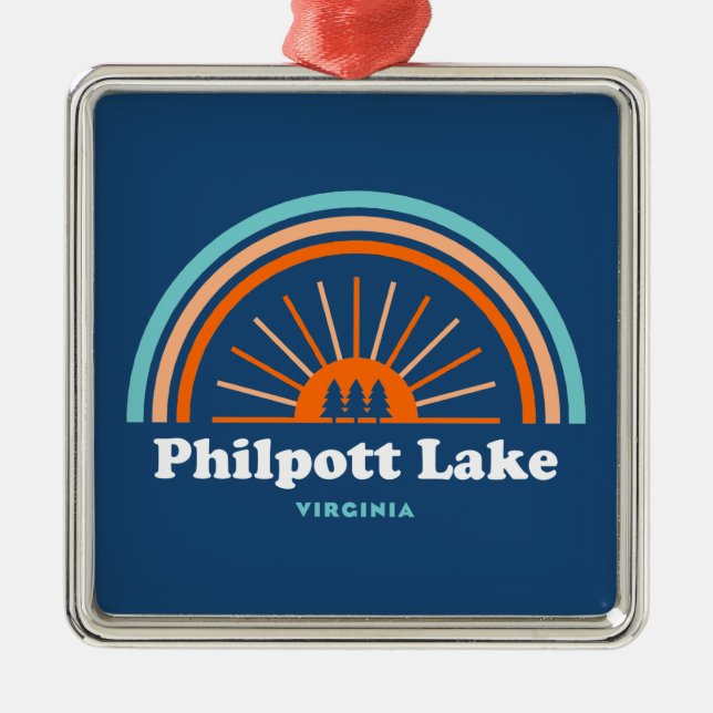 Ornamento De Metal Philpott Lake Virginia Rainbow (Frente)
