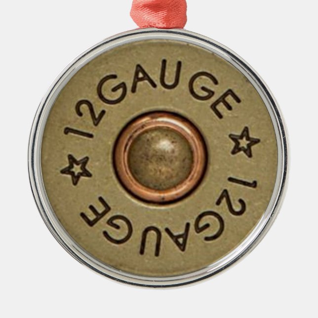 Ornamento De Metal Photo of 12 Gauge Shotgun Shell (Frente)