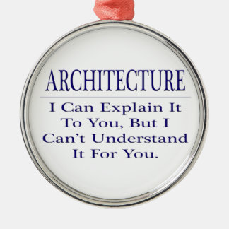 Ornamento De Metal Piada de arquiteto. Explicar Não Compreender