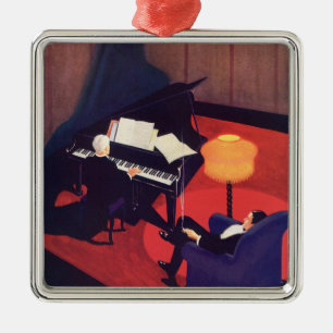 Ornamento De Metal Pianista do jogador de piano da sala de estar da