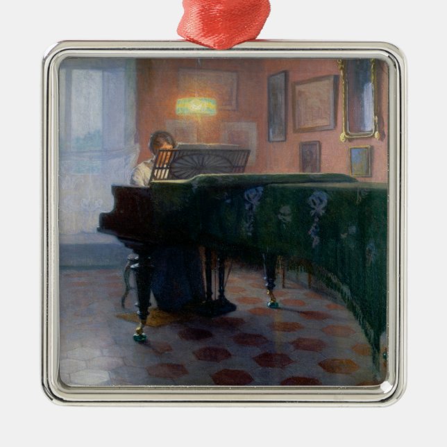 Ornamento De Metal Pianista (Pianista) (Música Feminina) (Frente)