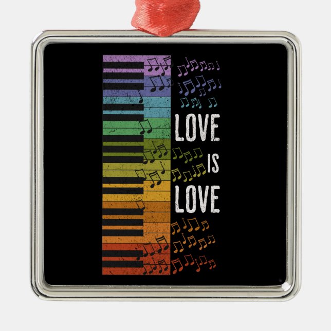 Ornamento De Metal piano arco-íris (Frente)