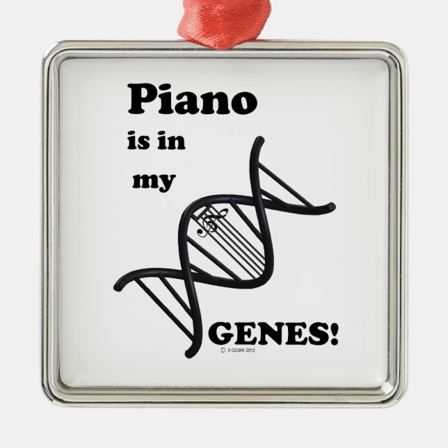 Ornamento De Metal Piano em meus Genes (Frente)